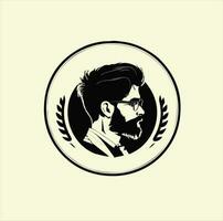 barbearia simples minimalista logotipo Projeto com pessoas vetor ilustração