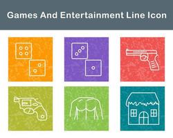 jogos e entretenimento vetor ícone conjunto