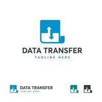 vetor de projetos de logotipo de transferência de dados, símbolo de logotipo de compartilhamento de documento