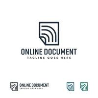 designs de logotipo de documento online, símbolo de logotipo de doc em nuvem vetor
