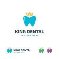 king dental logo designs conceito vector, saúde bucal logo simbolo vetor