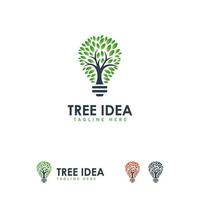 conceito de design de logotipo de ideia de árvore, modelo de logotipo de inspiração de natureza vetor