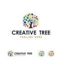 vetor de conceito de projetos de logotipo de árvore colorida criativa,