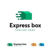 Express box logo designs concept vector, entrega rápida logo template vector