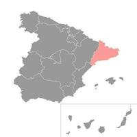 mapa da catalunha, região da espanha. ilustração vetorial. vetor