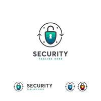 vetor de designs de logotipo de segurança, modelo de logotipo de bloqueio seguro, logotipo icônico de segurança segura
