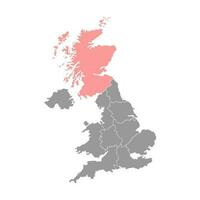 Escócia, mapa da região do Reino Unido. ilustração vetorial. vetor