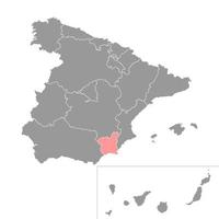 mapa de murcia, região da espanha. ilustração vetorial. vetor