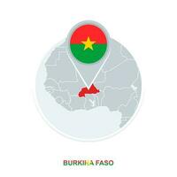 burkina faso mapa e bandeira, vetor mapa ícone com em destaque burkina faso