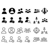 conjunto de vetores de ícone de usuário. coleção de sinais de ilustração de pessoas. símbolo do homem.