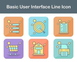 básico do utilizador interface vetor ícone conjunto