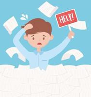 empresário estressado, frustração do trabalho de escritório e estresse vetor