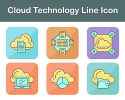 nuvem tecnologia vetor ícone conjunto