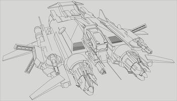 Lineart da nave vetor