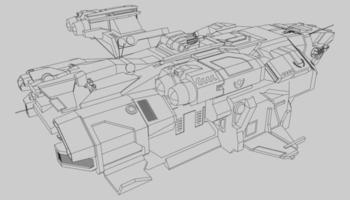 Lineart da nave vetor