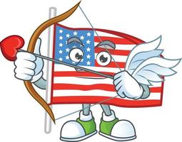 EUA bandeira com pólo ícone Projeto vetor