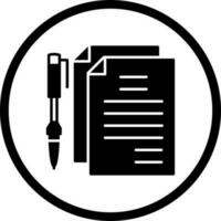documentos exclusivos e ícone vetorial de caneta vetor
