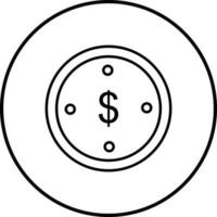 ícone de vetor de moeda de dólar
