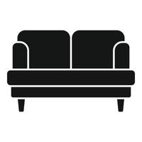 suave quarto sofá ícone simples vetor. viagem interior vetor