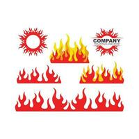 fogo chama logo ícone ilustração vetorial design vetor