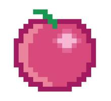 pixel arte maçã símbolo em branco fundo vetor