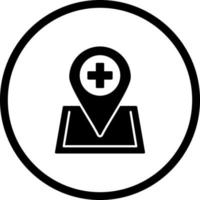 ícone de vetor de hospital de localização