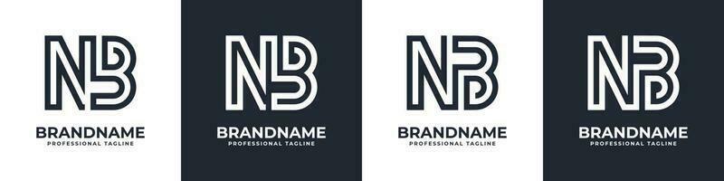 simples nb monograma logotipo, adequado para qualquer o negócio com nb ou bn inicial. vetor