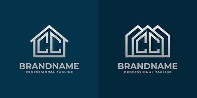 carta cc casa logotipo definir. adequado para qualquer o negócio relacionado para casa, real Estado, construção, interior com cc iniciais. vetor