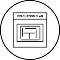 ícone de vetor de plano de evacuação