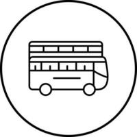 ícone de vetor de ônibus duplo