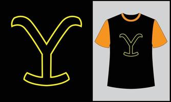 tipografia pedra amarela ilustração y vetor t camisa Projeto 13