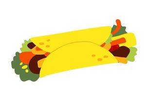mexicano velozes Comida burrito. clipart para local na rede Internet, ícone, Comida entrega, receita, padaria loja. vetor plano ilustração