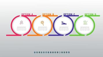 quatro elementos de infográfico de círculo para conteúdo com ícones. vetor