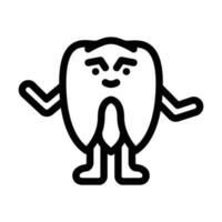 dentes monstro estrangeiro linha ícone vetor ilustração