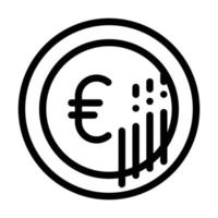 euro moeda linha ícone vetor ilustração