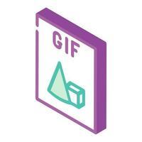 gif Arquivo formato documento isométrico ícone vetor ilustração