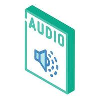 audio Arquivo formato documento isométrico ícone vetor ilustração