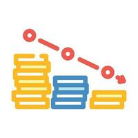 solta declínio outono tendência ouro moeda cor ícone vetor ilustração