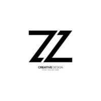 carta z z criativo simples forma monograma logotipo vetor