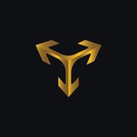 triângulo ouro logotipo vetor pode editável e redimensionar