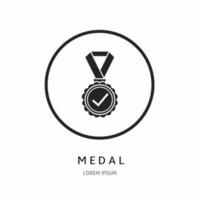 medalha ícone ilustração placa para logotipo. estoque vetor. vetor