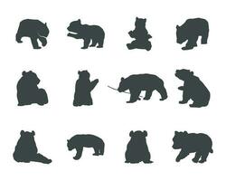 panda silhuetas, gigante panda silhueta, panda SVG agrupar vetor