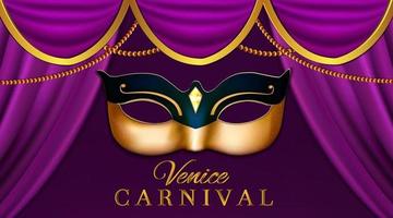 carnaval ou mascarada colombina máscara dourada vetor