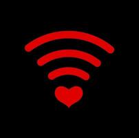vermelho namorados Wi-fi vetor símbolo com vermelho coração. vermelho coração Wi-fi.