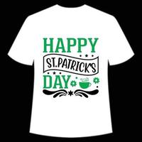 feliz st patrick's dia camisa impressão modelo, por sorte encantos, irlandês, todos tem uma pequeno sorte tipografia Projeto vetor