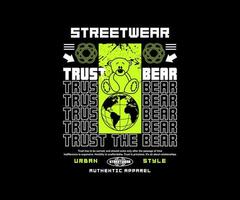 ilustração estética de design de camiseta de streetwear, gráfico vetorial, pôster tipográfico ou camisetas street wear e estilo urbano vetor