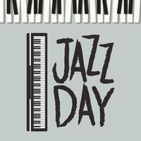 pôster do dia do jazz com teclado de piano vetor