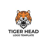 rugindo tigre fúria cabeça logotipo vetor