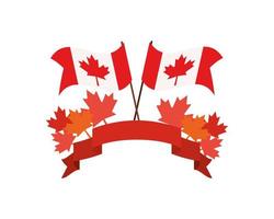folhas de bordo e desenho do símbolo do Canadá vetor