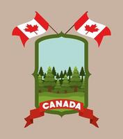símbolo do Canadá e design de bandeiras vetor